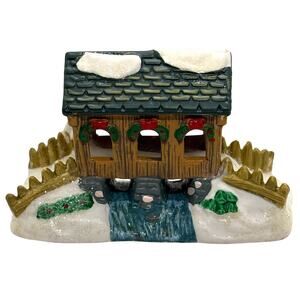 Cobblestone Corners 2003 Covered Bridge Christmas Village Figurine